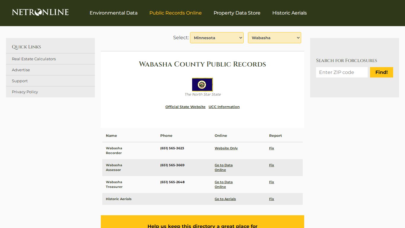 Wabasha County Public Records - NETROnline.com