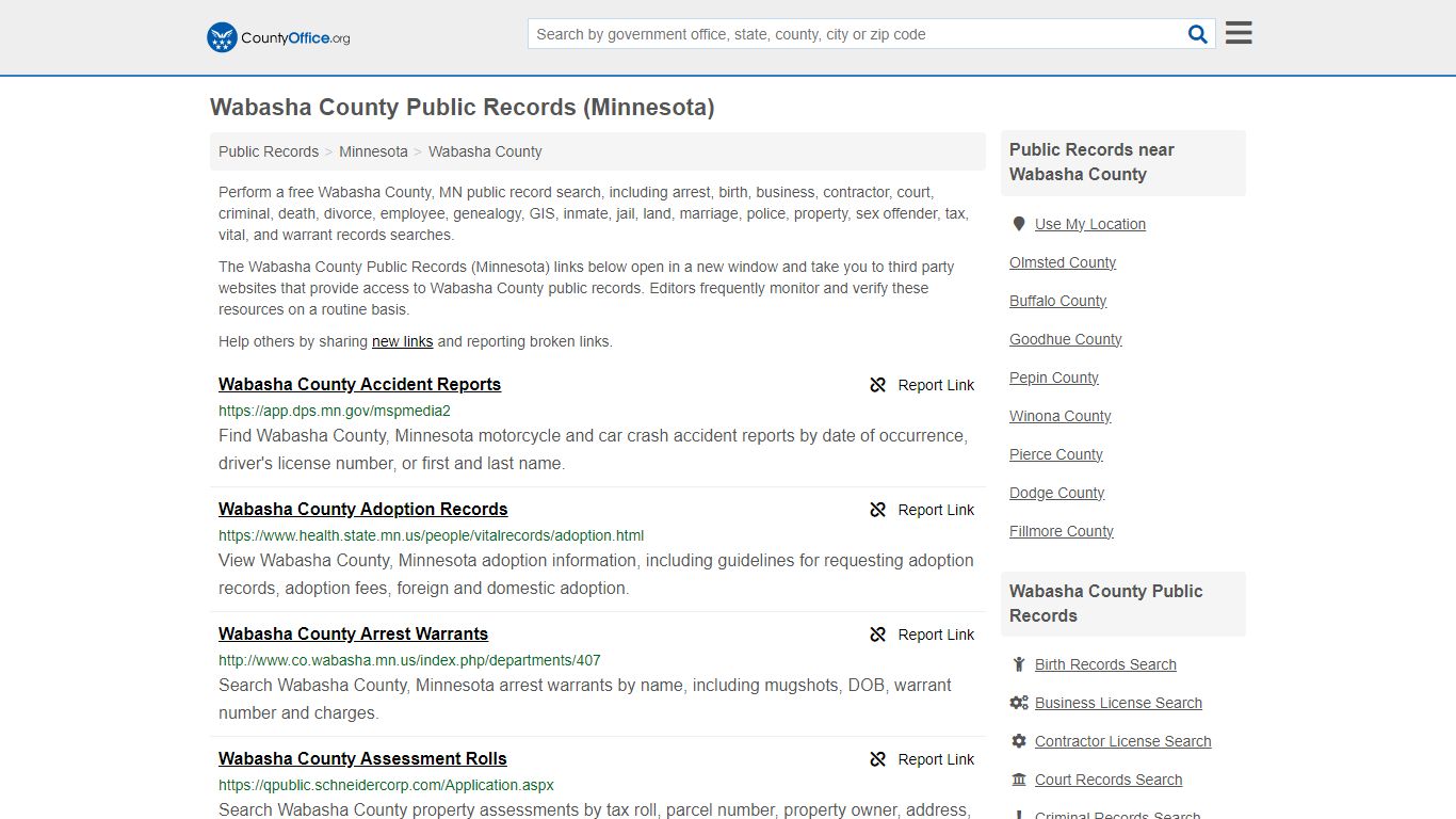 Wabasha County Public Records (Minnesota) - County Office