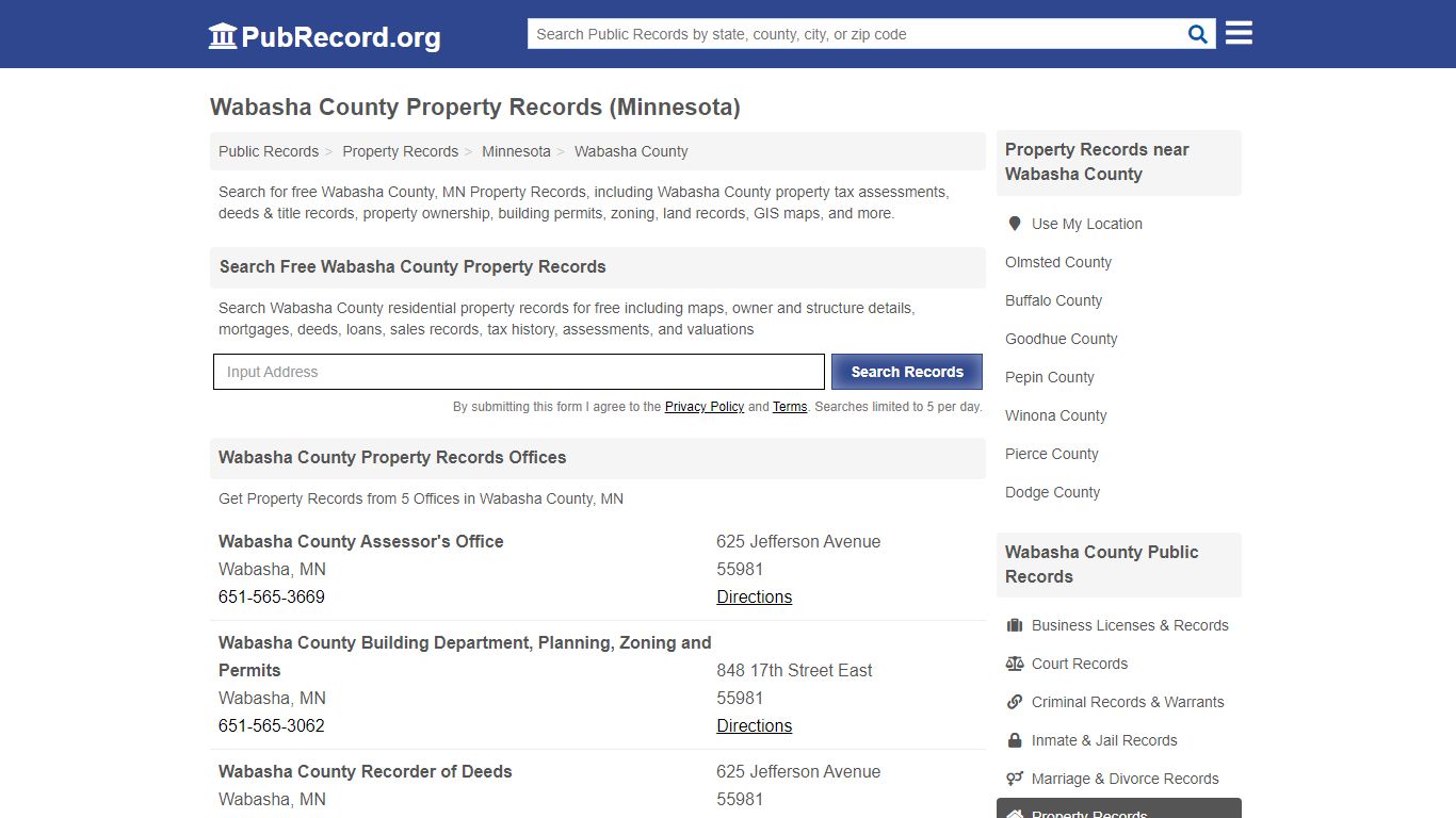 Wabasha County Property Records (Minnesota) - Public Record