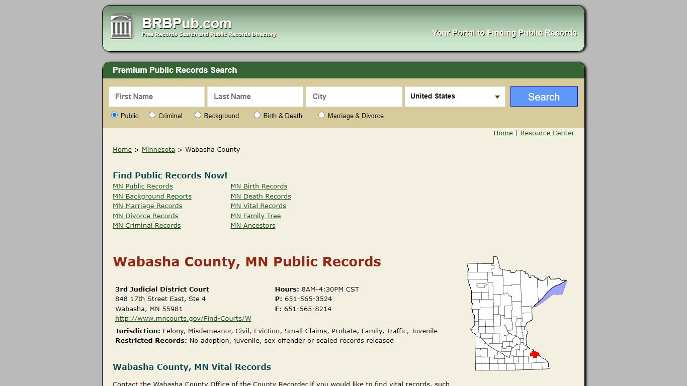 Wabasha County Public Records | Search Minnesota Government Databases
