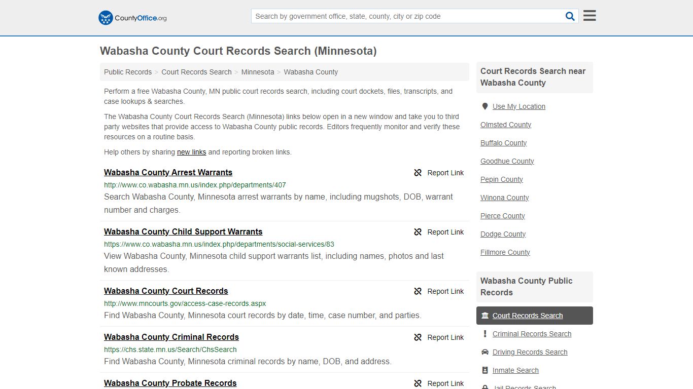 Wabasha County Court Records Search (Minnesota) - County Office